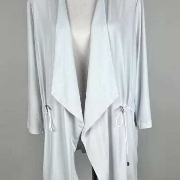 Susan Graver Jackets & Blazers - Susan Graver White Liquid Knit Jacket With Waterfall Front 2x